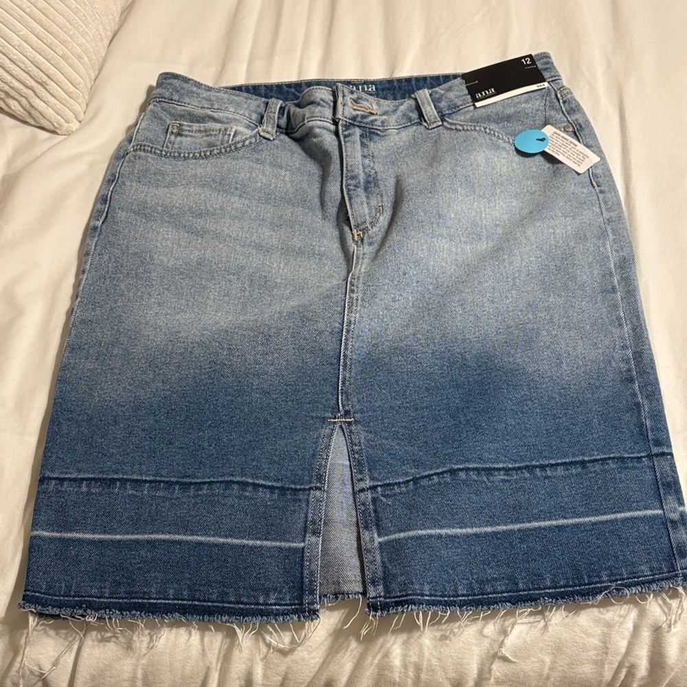 a.n.a Blue Denim Skirt
